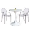 Combo bộ bàn ghế Tulip mặt tròn 60cm 2 ghế trong suốt C
