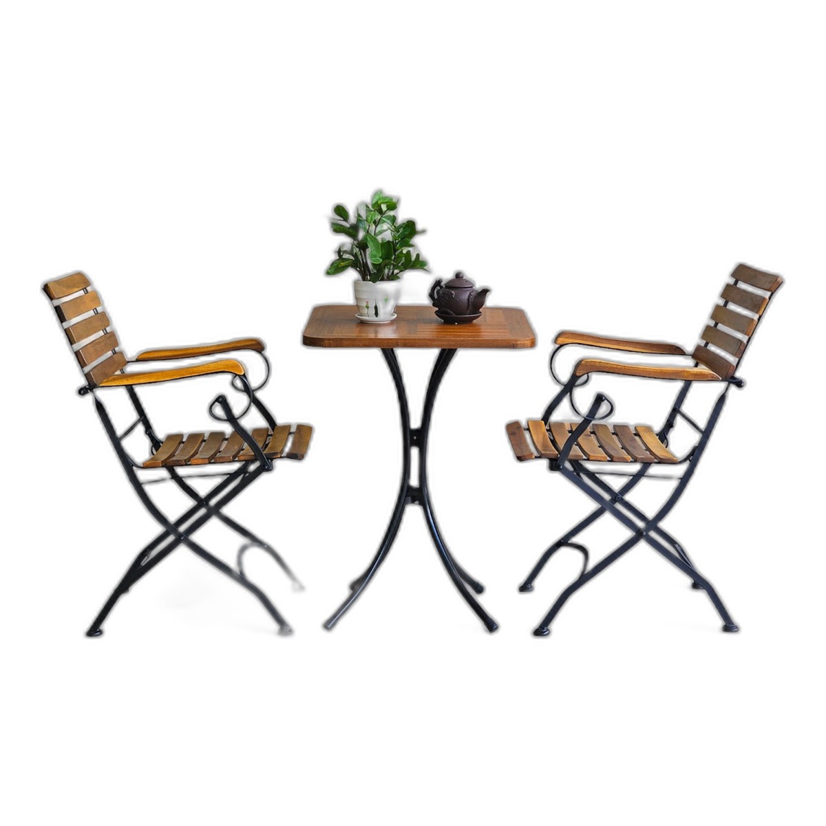 Combo bộ bàn ngoài trời 55x55cm gỗ tràm và 2 ghế xếp gọn C Combo bộ bàn ngoài trời 55x55cm gỗ tràm và 2 ghế xếp gọn C