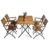 Combo bộ bàn ngoài trời xếp gọn 120x75cm và 4 ghế xếp gọn C