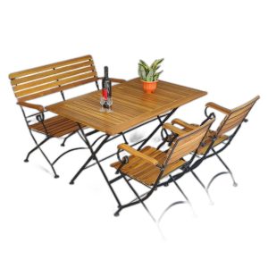 Combo bộ bàn ngoài trời xếp gọn 120x75cm và ghế xếp gọn C