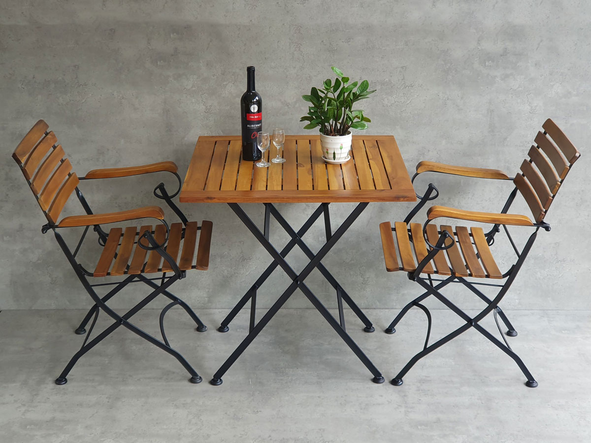 Combo bộ bàn ngoài trời xếp gọn 75x75cm và 2 ghế xếp C Combo bộ bàn ngoài trời xếp gọn 75x75cm và 2 ghế xếp C - hình 2