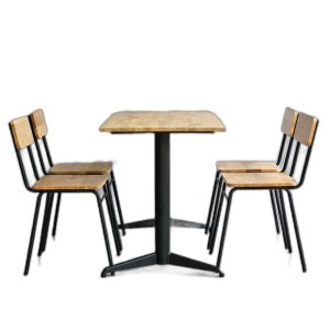 Combo bộ bàn quán ăn nhà hàng 120x60cm và 4 ghế chân sắt C