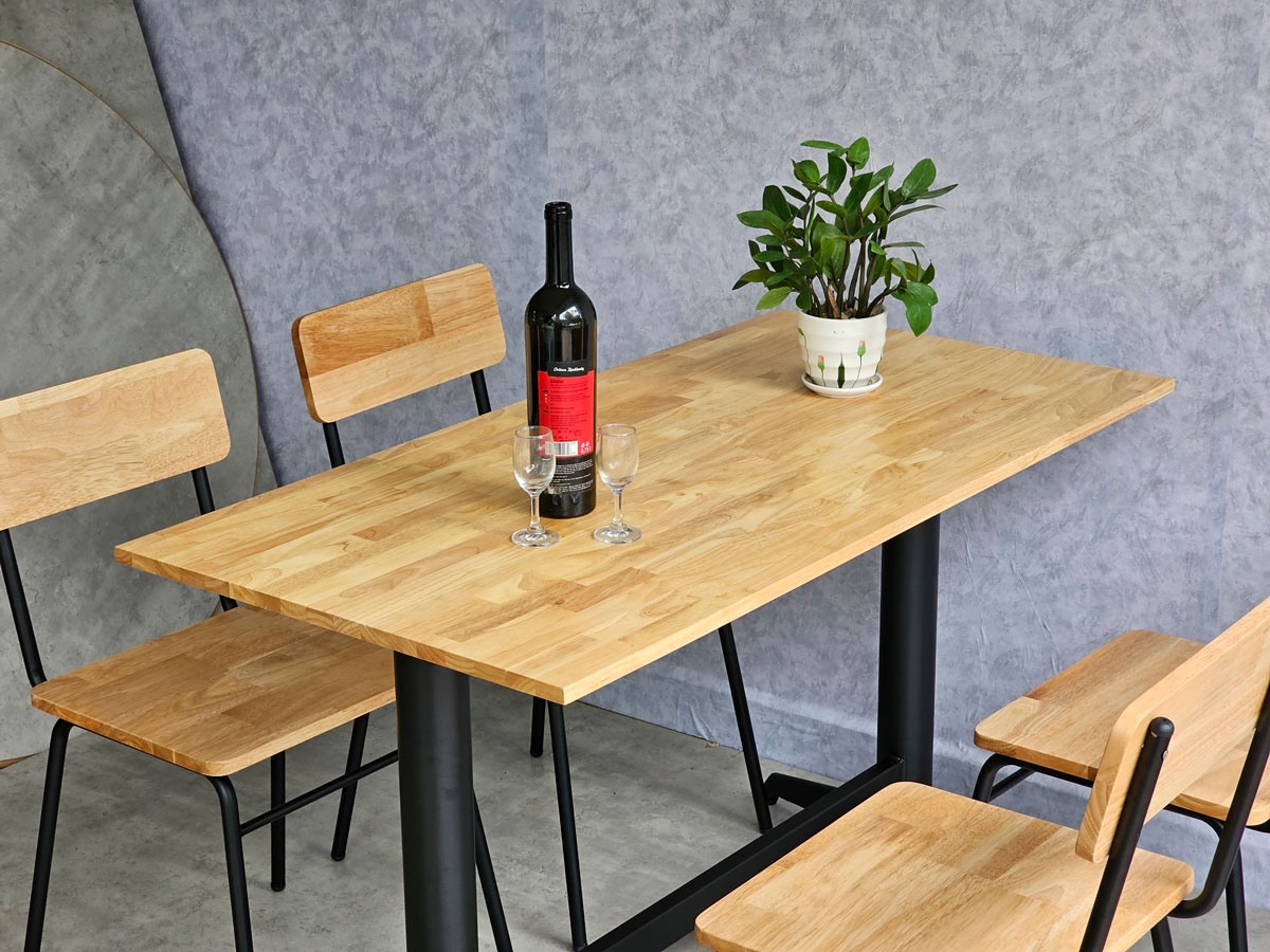 Combo bộ bàn quán ăn nhà hàng 120x60cm và 4 ghế chân sắt C Combo bộ bàn quán ăn nhà hàng 120x60cm và 4 ghế chân sắt C - hình 3