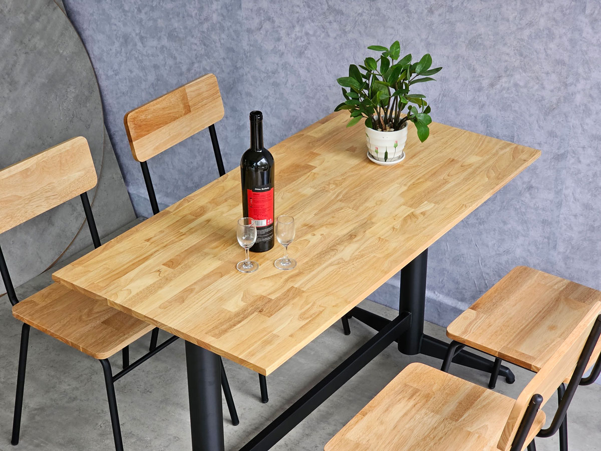 Combo bộ bàn quán ăn nhà hàng 120x60cm và 4 ghế chân sắt C Combo bộ bàn quán ăn nhà hàng 120x60cm và 4 ghế chân sắt C - hình 5