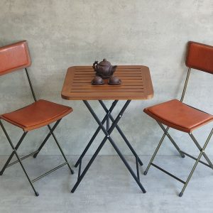 Combo bộ bàn xếp gọn 55x55cm và 2 ghế xếp ngoài trời C - hình 1