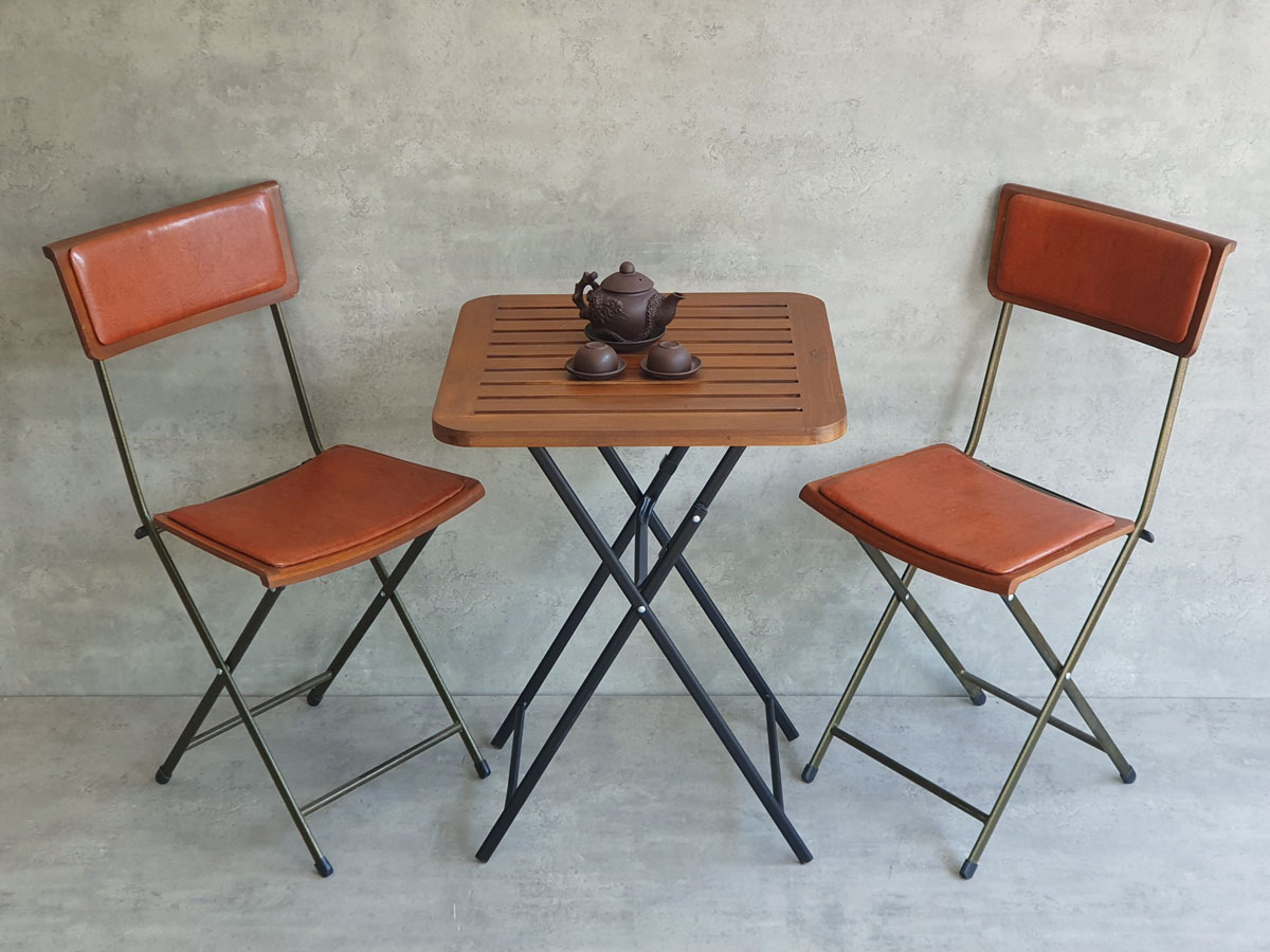 Combo bộ bàn xếp gọn 55x55cm và 2 ghế xếp ngoài trời C Combo bộ bàn xếp gọn 55x55cm và 2 ghế xếp ngoài trời C - hình 1