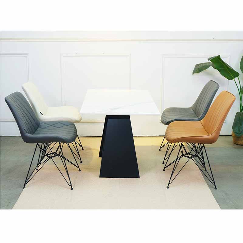 Ghế ăn, ghế cafe Aster chân sắt nệm da Ghế ăn, ghế cafe Aster chân sắt nệm da - hình 5