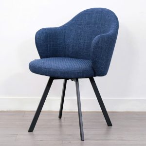Ghế ăn nệm bọc vải bố chân thép xoay 360 - hình 1