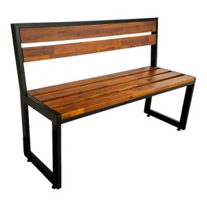 Ghế băng 1m2 có tựa lưng gỗ tràm khung sắt - hình 1