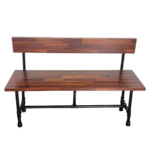 Ghế băng có tựa lưng gỗ Tràm chân ống nước