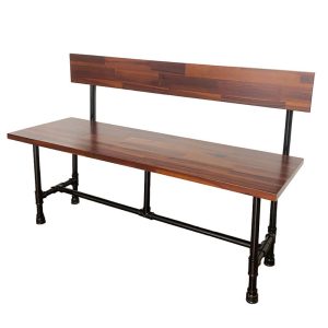 Ghế băng có tựa lưng gỗ Tràm chân ống nước - hình 1