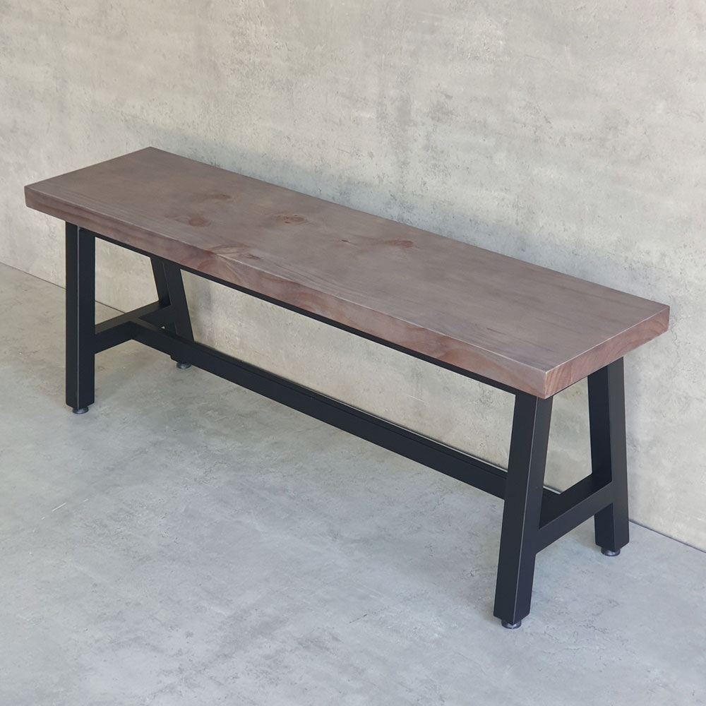 Ghế băng dài 120x30cm gỗ thông chân sắt sơn tĩnh điện Ghế băng dài 120x30cm gỗ thông chân sắt sơn tĩnh điện - hình 1