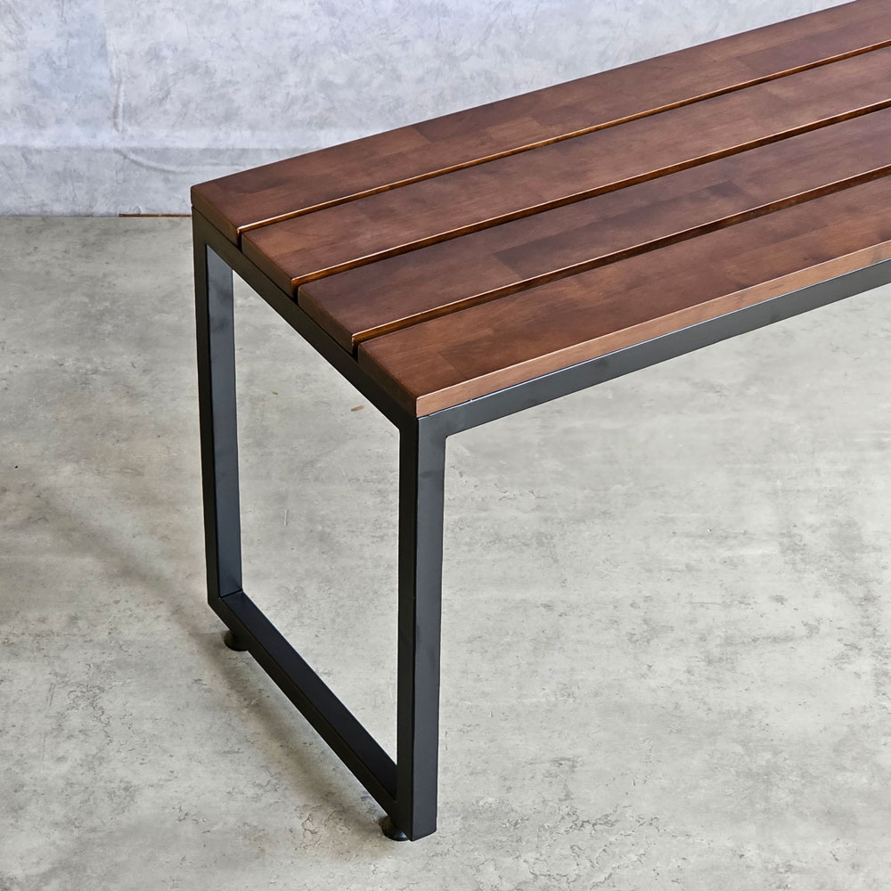 Ghế băng dài 120x35cm gỗ cao su chân sắt sơn tĩnh điện Ghế băng dài 120x35cm gỗ cao su chân sắt sơn tĩnh điện - hình 2