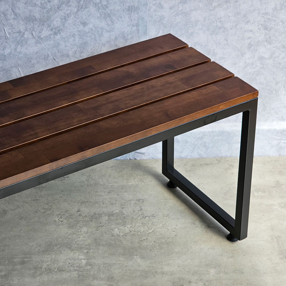Ghế băng dài 120x35cm gỗ cao su chân sắt sơn tĩnh điện Ghế băng dài 120x35cm gỗ cao su chân sắt sơn tĩnh điện - hình 3