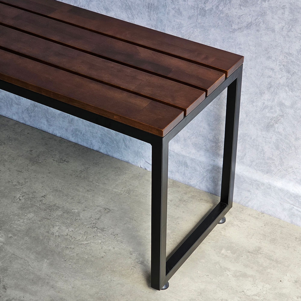 Ghế băng dài 120x35cm gỗ cao su chân sắt sơn tĩnh điện Ghế băng dài 120x35cm gỗ cao su chân sắt sơn tĩnh điện - hình 4