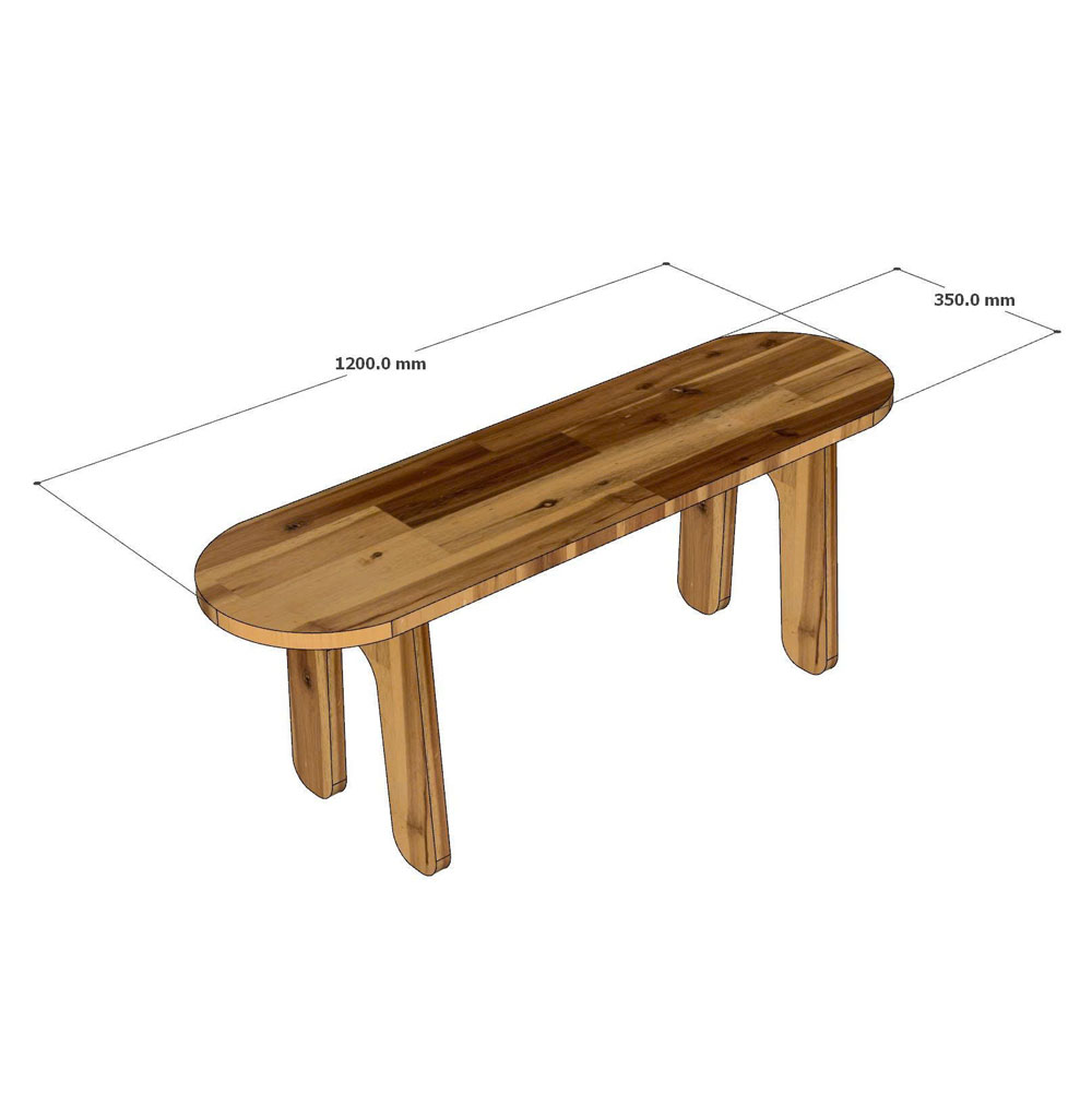 Ghế băng dài 120x35cm gỗ tràm Ghế băng dài 120x35cm gỗ tràm - hình 4