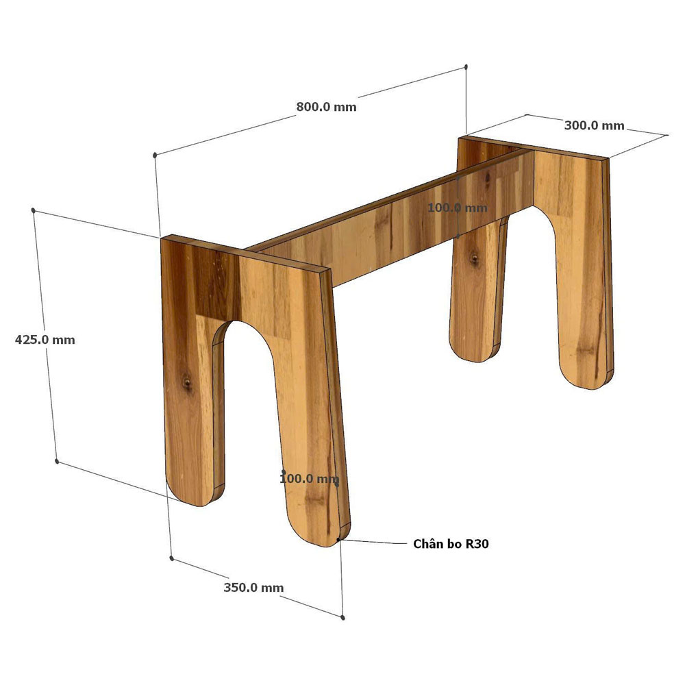 Ghế băng dài 120x35cm gỗ tràm Ghế băng dài 120x35cm gỗ tràm - hình 5