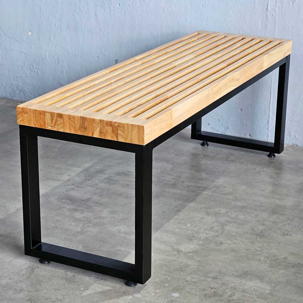 Ghế băng dài 120x36x45m gỗ cao su chân sắt Ghế băng dài 120x36x45m gỗ cao su chân sắt - hình 4