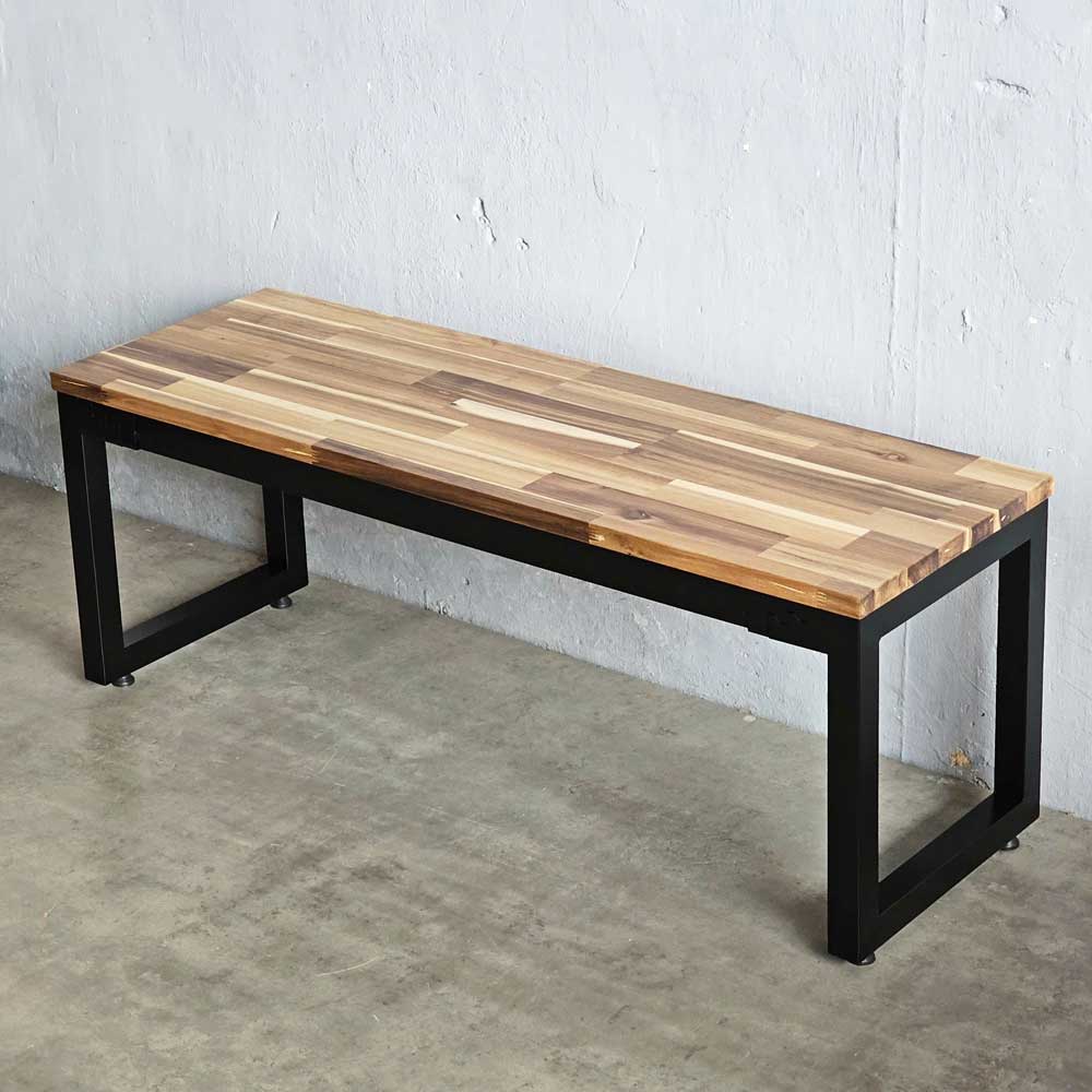 Ghế băng dài 120x40cm gỗ tràm chân sắt Ghế băng dài 120x40cm gỗ tràm chân sắt - hình 2