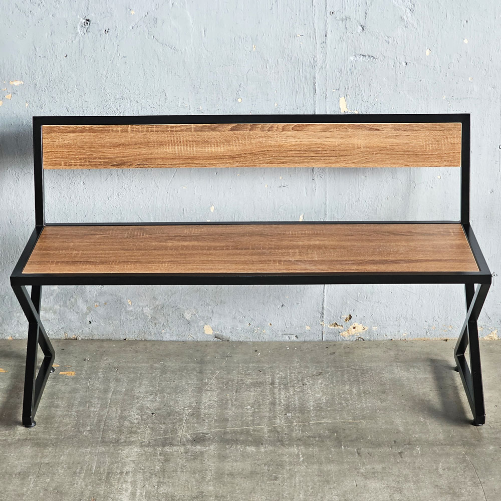 Ghế bằng dài 120x40x75cm chân sắt chữ X gỗ plywood Ghế bằng dài 120x40x75cm chân sắt chữ X gỗ plywood - hình 1