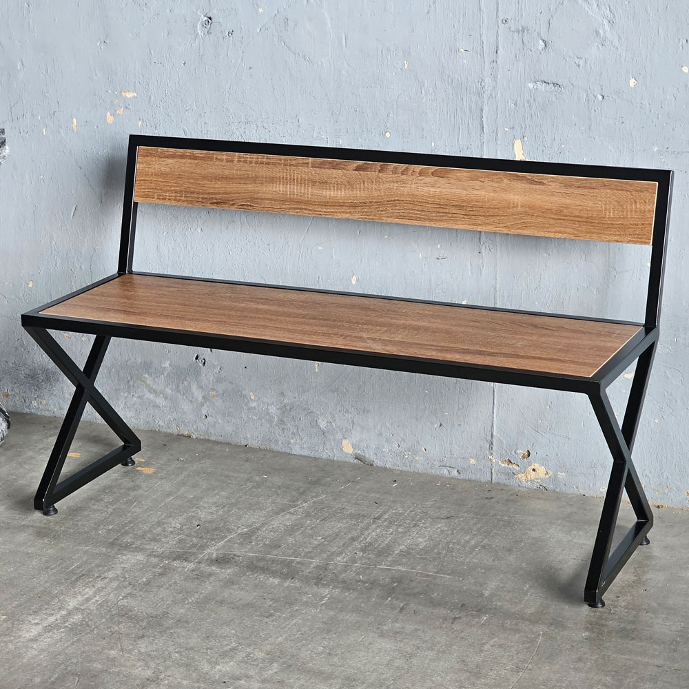 Ghế bằng dài 120x40x75cm chân sắt chữ X gỗ plywood Ghế bằng dài 120x40x75cm chân sắt chữ X gỗ plywood - hình 3