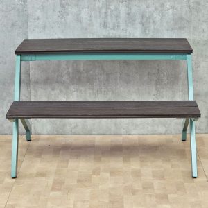 Ghế băng dài 120x80x75cm nhựa giả gỗ khung sắt - hình 1
