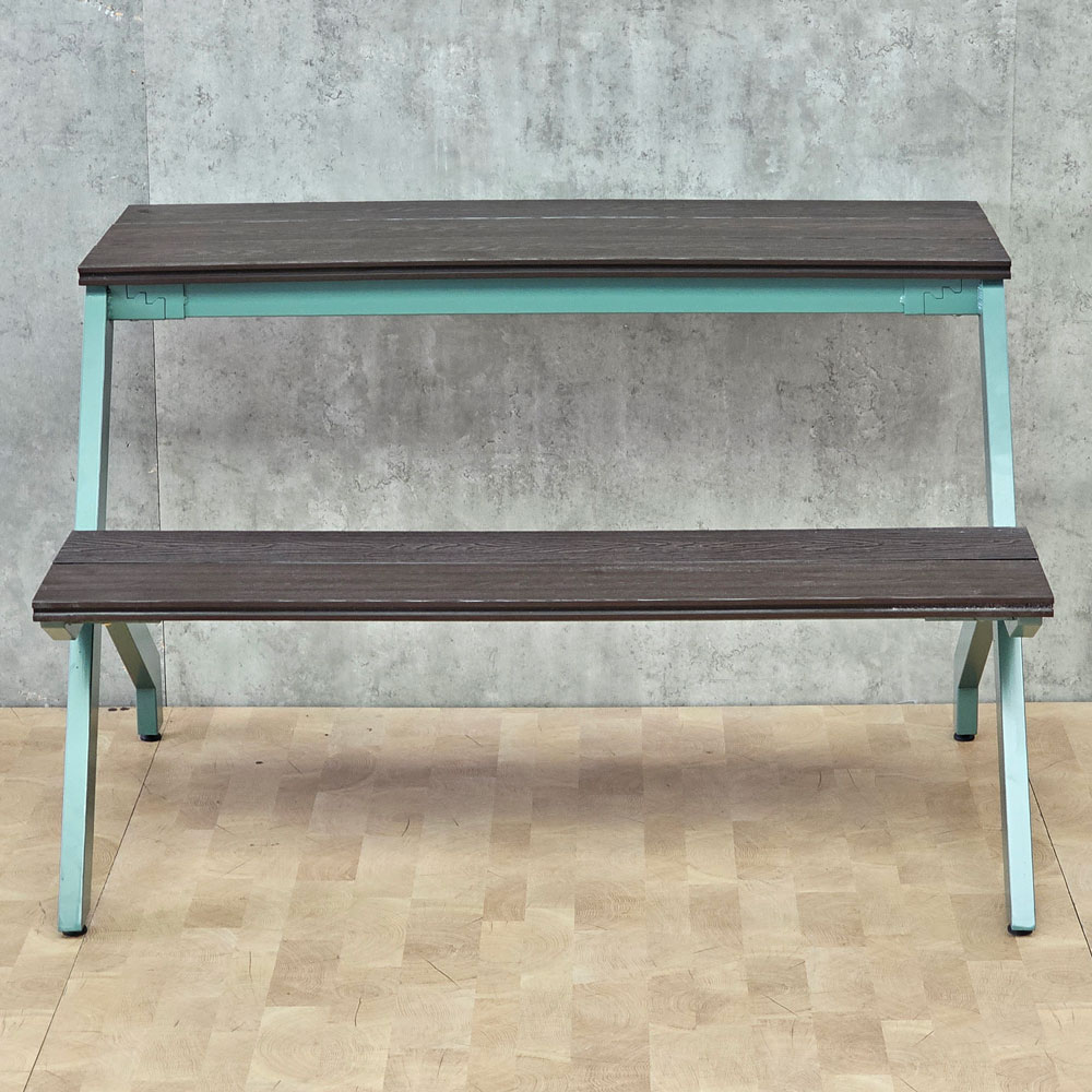 Ghế băng dài 120x80x75cm nhựa giả gỗ khung sắt Ghế băng dài 120x80x75cm nhựa giả gỗ khung sắt - hình 1