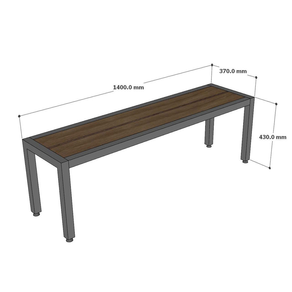 Ghế băng dài 140x37x45cm gỗ nhựa chân sắt Ghế băng dài 140x37x45cm gỗ nhựa chân sắt - hình 2