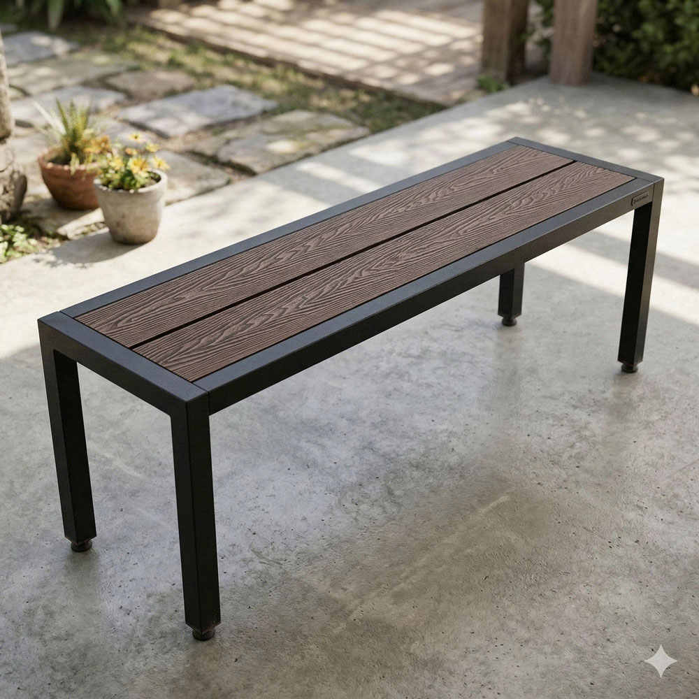Ghế băng dài 140x37x45cm gỗ nhựa chân sắt Ghế băng dài 140x37x45cm gỗ nhựa chân sắt - hình 4