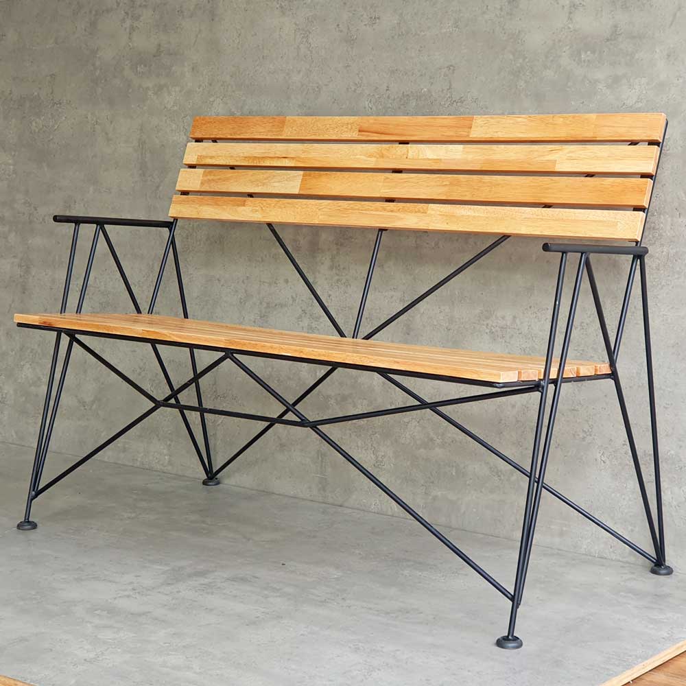 Ghế băng dài 1m2 khung sắt nghệ thuật gỗ cao su Ghế băng dài 1m2 khung sắt nghệ thuật gỗ cao su - hình 2