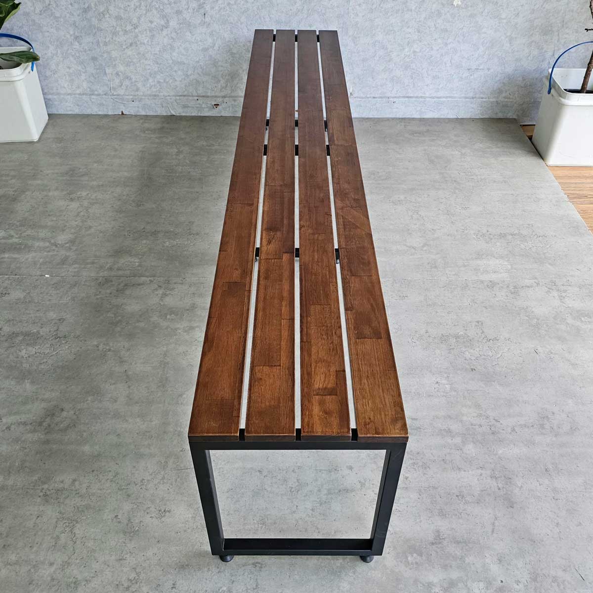 Ghế băng dài 200x35cm gỗ cao su chân sắt Ghế băng dài 200x35cm gỗ cao su chân sắt - hình 1