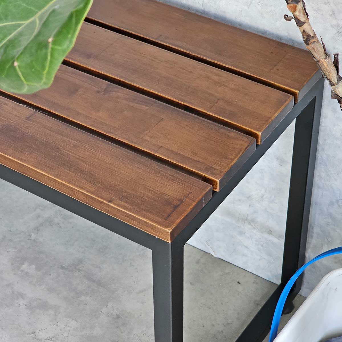Ghế băng dài 200x35cm gỗ cao su chân sắt Ghế băng dài 200x35cm gỗ cao su chân sắt - hình 2