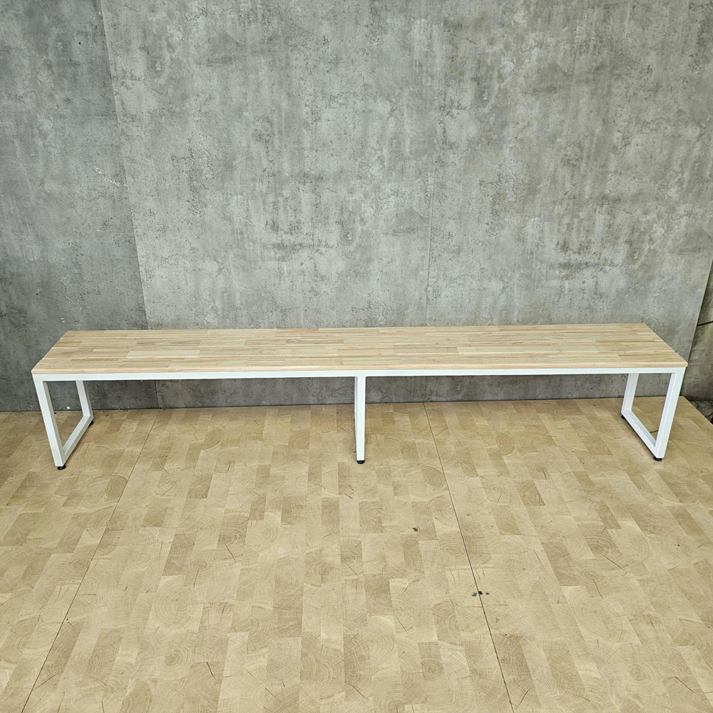 Ghế băng dài 240x35cm gỗ cao su chân sắt Ghế băng dài 240x35cm gỗ cao su chân sắt - hình 2