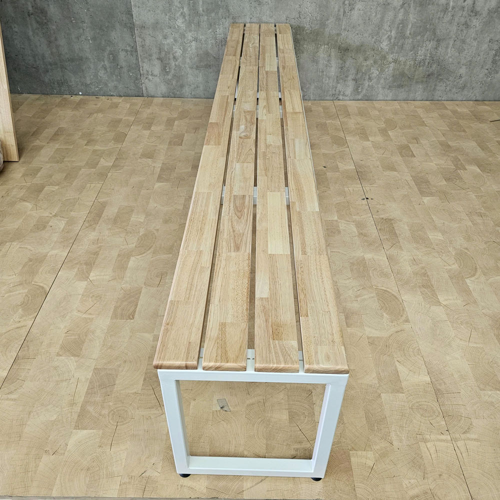 Ghế băng dài 240x35cm gỗ cao su chân sắt Ghế băng dài 240x35cm gỗ cao su chân sắt - hình 3