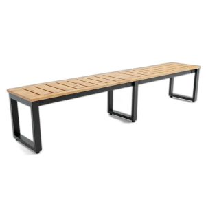 Ghế băng dài 240x40x45cm gỗ cao su chân sắt lắp ráp