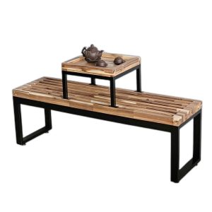 Ghế băng dài có bàn trà 132x35x45cm gỗ tràm