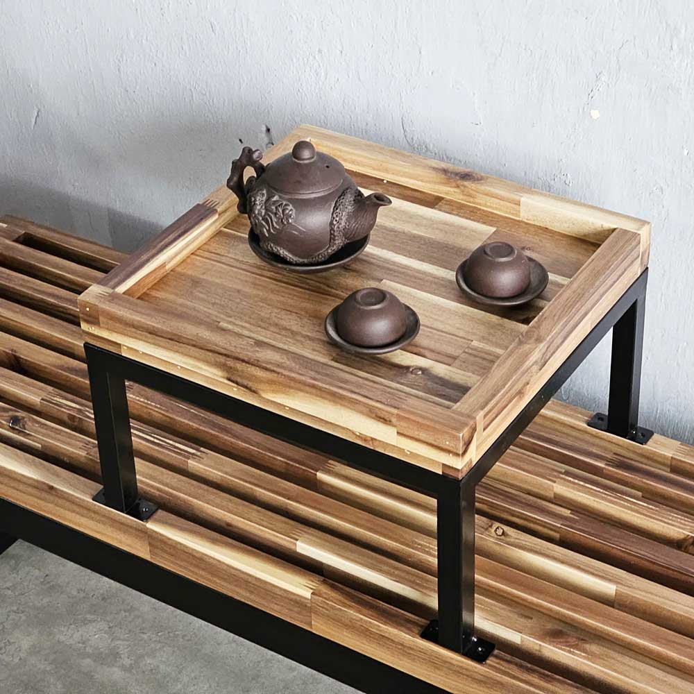 Ghế băng dài có bàn trà 132x35x45cm gỗ tràm Ghế băng dài có bàn trà 132x35x45cm gỗ tràm - hình 4