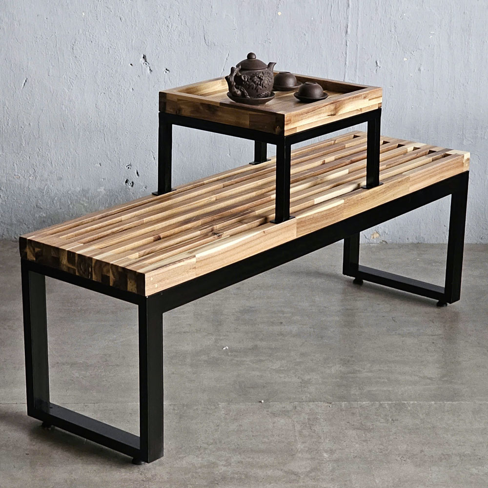 Ghế băng dài có bàn trà 132x35x45cm gỗ tràm Ghế băng dài có bàn trà 132x35x45cm gỗ tràm - hình 5