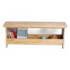 Ghế băng dài kết hợp giá để sách 120x30x45cm gỗ cao su