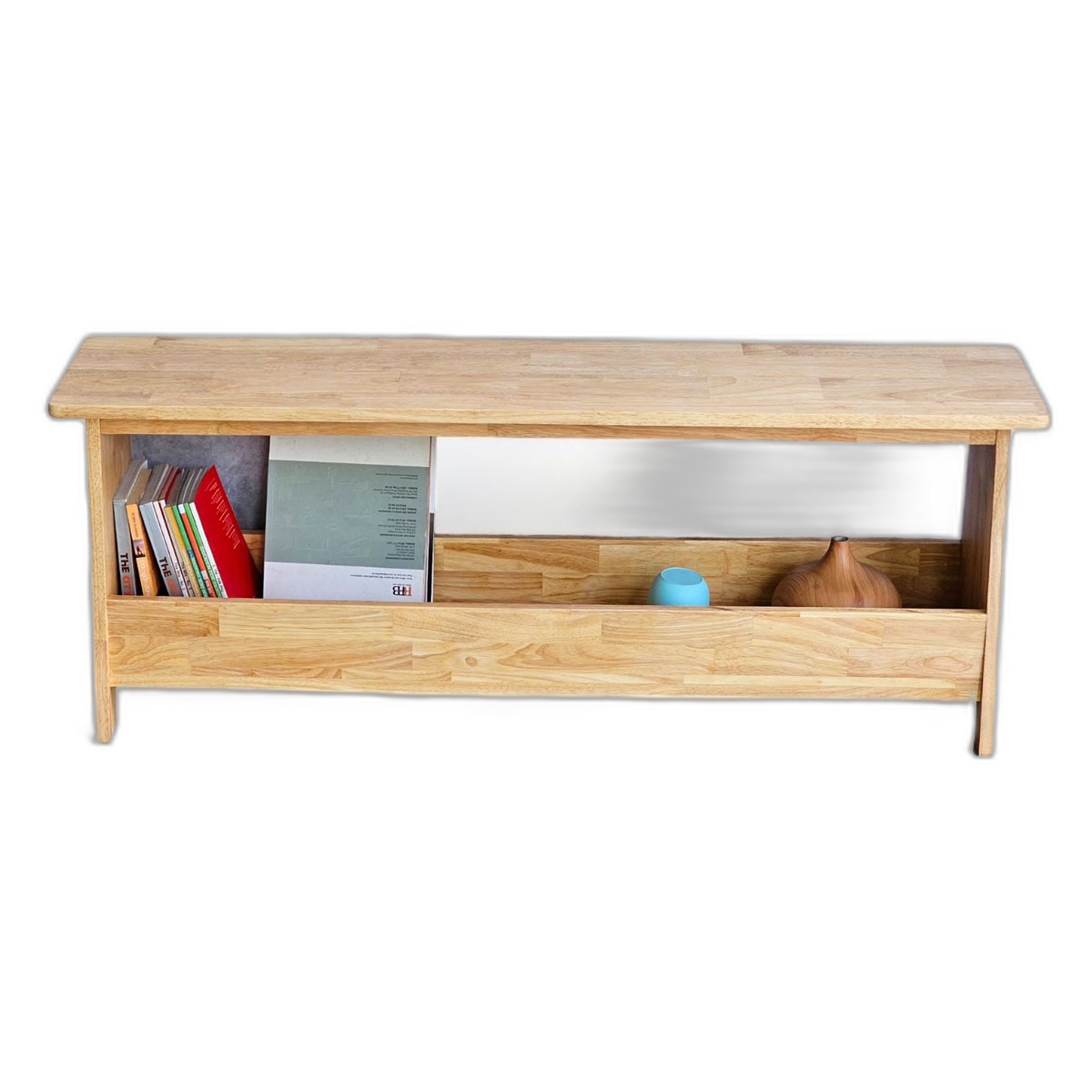 Ghế băng dài kết hợp giá để sách 120x30x45cm gỗ cao su Ghế băng dài kết hợp giá để sách 120x30x45cm gỗ cao su