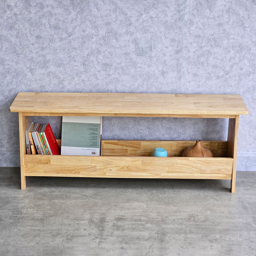 Ghế băng dài kết hợp giá để sách 120x30x45cm gỗ cao su Ghế băng dài kết hợp giá để sách 120x30x45cm gỗ cao su - hình 2