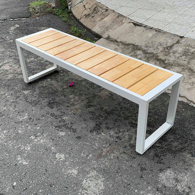 Ghế băng khung sắt gỗ cao su (120x40x45cm) GA68009 Ghế băng khung sắt gỗ cao su (120x40x45cm) GA68009 - hình 2