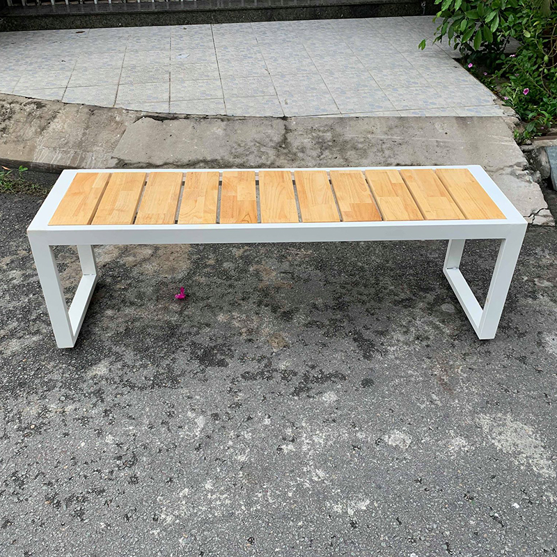 Ghế băng khung sắt gỗ cao su (120x40x45cm) GA68009 Ghế băng khung sắt gỗ cao su (120x40x45cm) GA68009 - hình 3