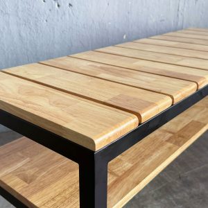 Ghế băng ngồi thay giày 120x40x45cm gỗ cao su - hình 1