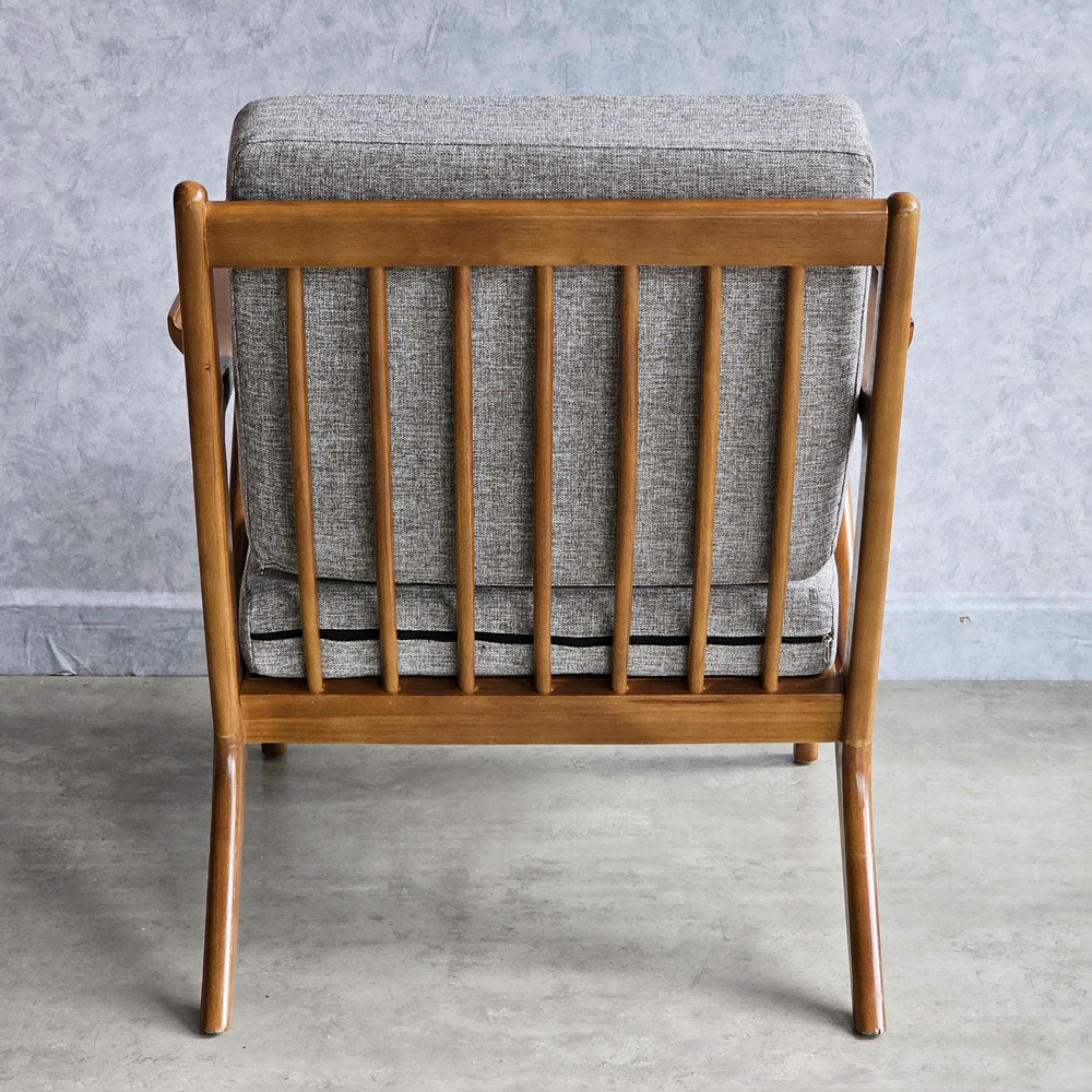 Ghế bành Z Armchair khung gỗ cao su lót nệm bọc vải bố Ghế bành Z Armchair khung gỗ cao su lót nệm bọc vải bố - hình 5