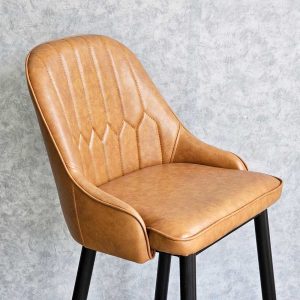 Ghế Bar chân sắt nệm da Simili G - hình 1