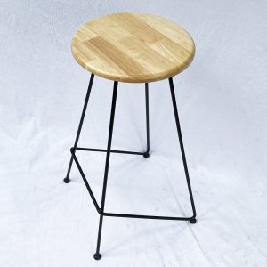 Ghế bar đơn giản mặt gỗ khung sắt G - hình 1