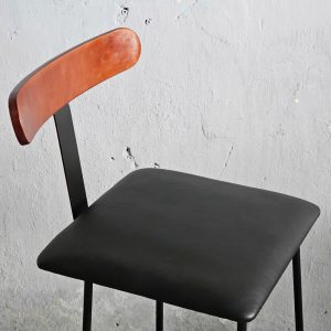 Ghế bar lưng tựa gỗ chân sắt sơn tĩnh điện G - hình 1