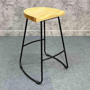Ghế bar mặt gỗ chân sắt G - hình 1