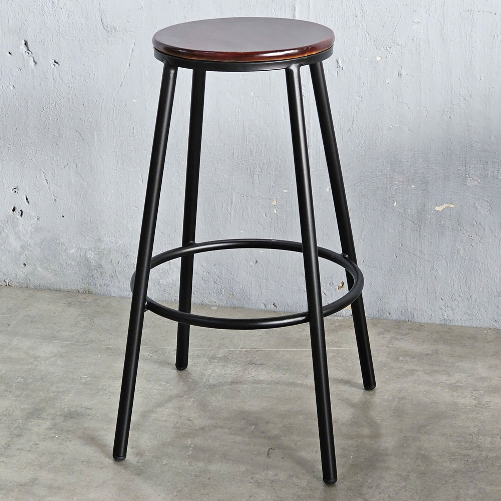 Ghế bar mặt gỗ tròn chân sắt sơn tĩnh điện G Ghế bar mặt gỗ tròn chân sắt sơn tĩnh điện G - hình 5